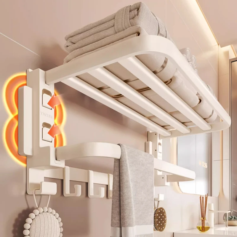 

Элегантный держатель для полотенец с крючками, противоскользящая душевая кабина, нержавеющая полка для ванной комнаты, универсальный органайзер для туалетного столика