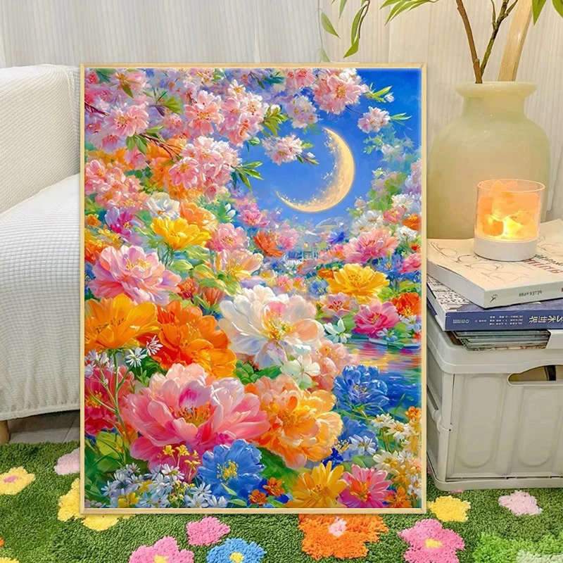 

Современный простой набор для алмазной вышивки: DIY-картина для гостиной, декоративная наклейка с пейзажем и блестящими стразами