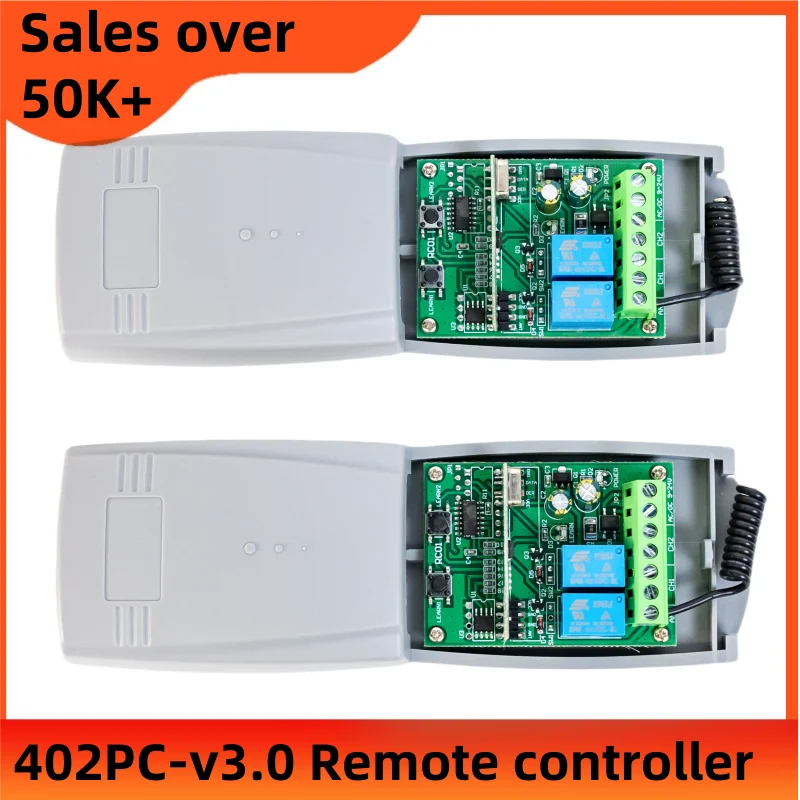 Interruptor rf liga/desliga universal de 2 canais, receptor sem fio 9v-24v 433mhz para controle remoto de marcas