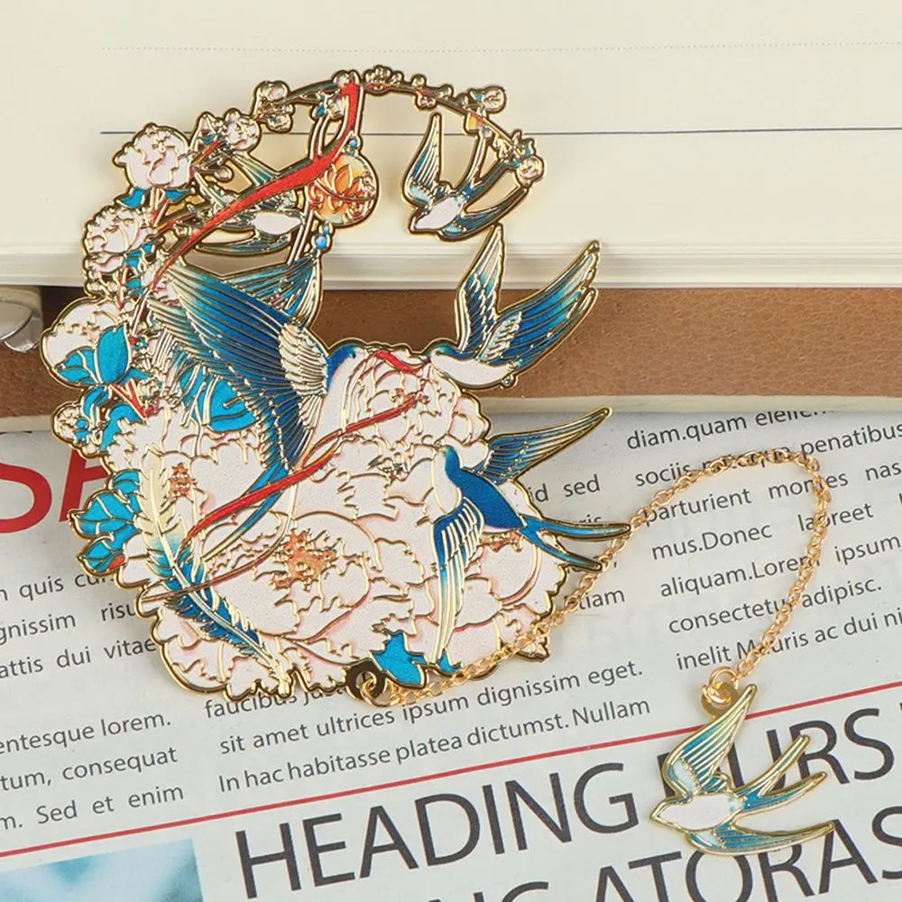 

Student Gift Office Supplies Tassel Pendant Book Clip Metal Pagination Mark Metal Bookmark Chinese Style Brass Bookmark