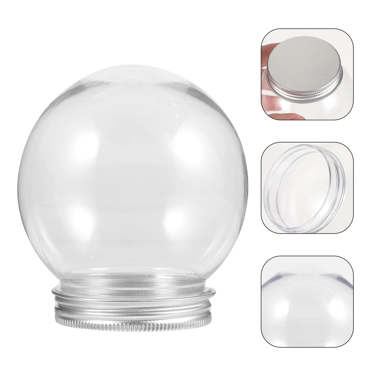 10Pcs Clear Plastic Ball Bottle Multi-functional DIY Ball Decoration Small Empty Snow Globe Making Prop