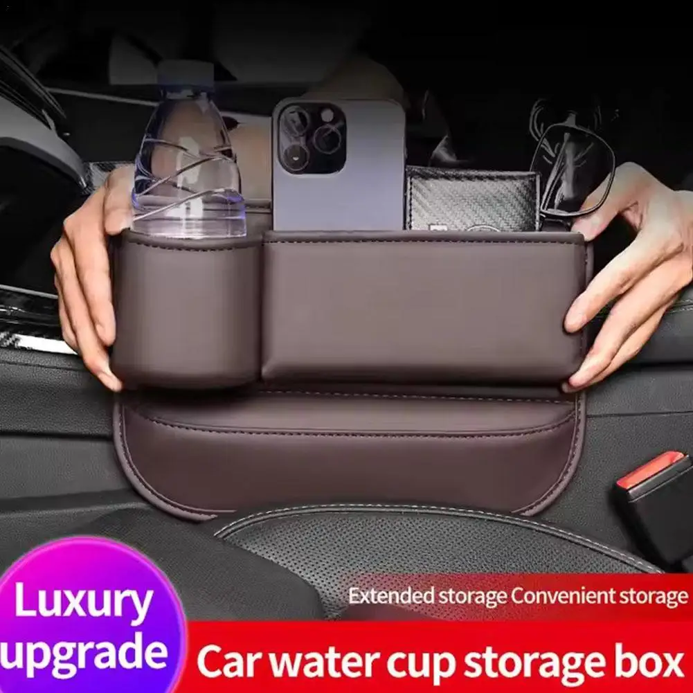 Storage Box Multifunction Car Seat Filler Leak-proof Storage Bag Cup Holder PU Leather Seat Slot Organizer Box