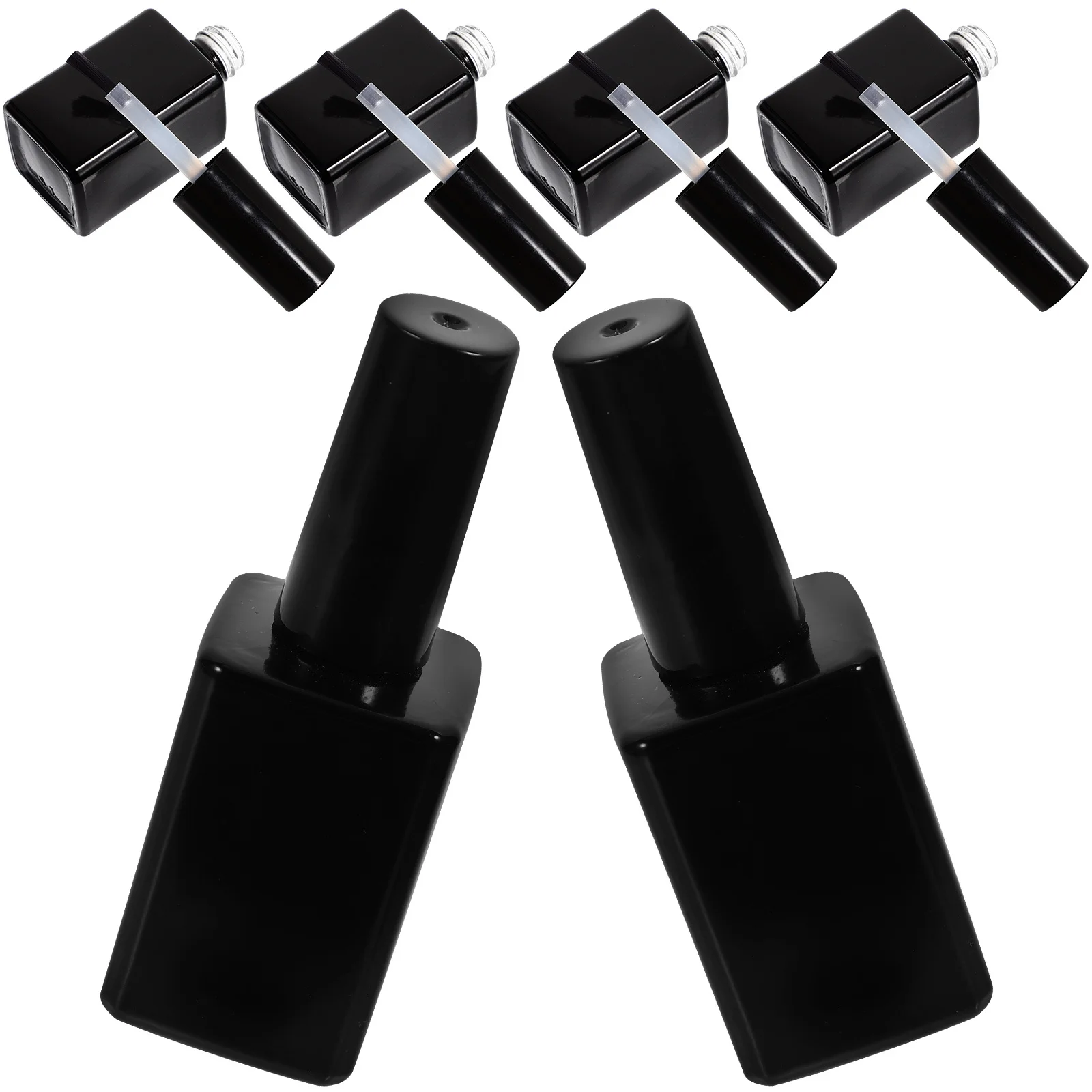 

6Pcs Small Glass Nail Polish Bottles Refillable Empty Gel Polish Brush Bottles Portable Travel Storage for Salon Home