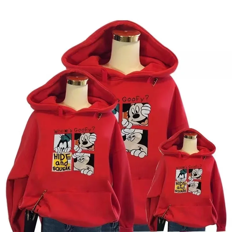 Disney Cotton Pattern Printed Hoodie Family Parent-child Top Cartoon Cute Parent-child Hoodie Y2K Family of Three Street Wear