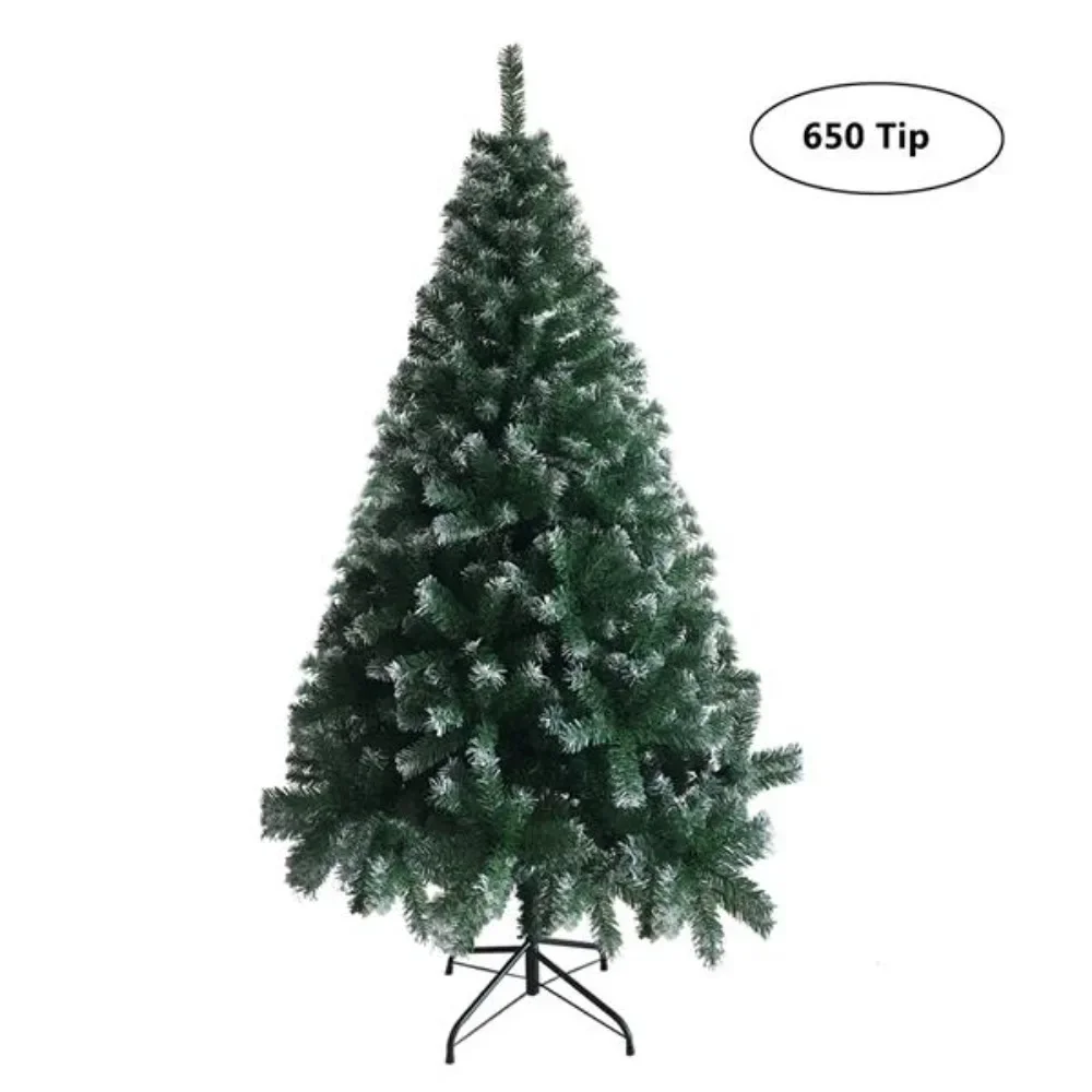 The green spray white 6ft 650 branches are made of high-quality PVC materials as well as fine craftsmanship Christmas trees