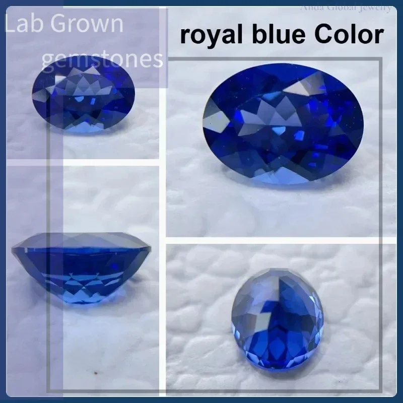 

L-Lab Grown Sapphire Oval Cut Blue Color Gems High Quality Low Cost For Jewelry Setting&Custom Design Selectable AGL Certificate