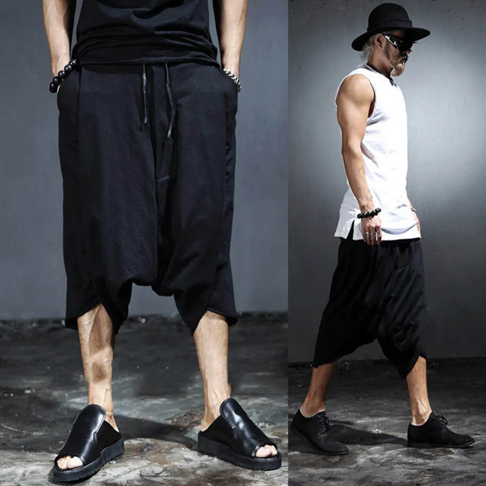 XS-5XL Winter Men’s Solid-Color Low-Crotch Trousers American Vintage Fashion Trend High Street Casual Loose Simple Men’s Bottoms
