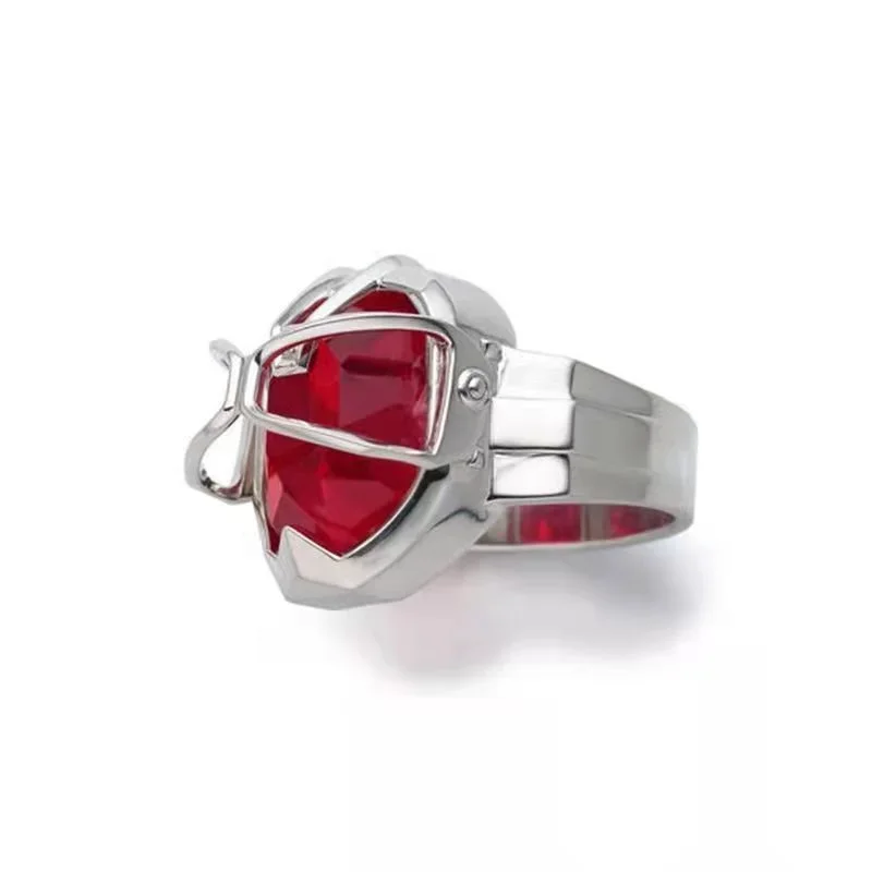 Kamen Rider Wizard Flame Style Ring Man Masked Rider Red Zircon Rings Woman Fashion Accesorios Cosplay Prop Jewelry Friend Gift