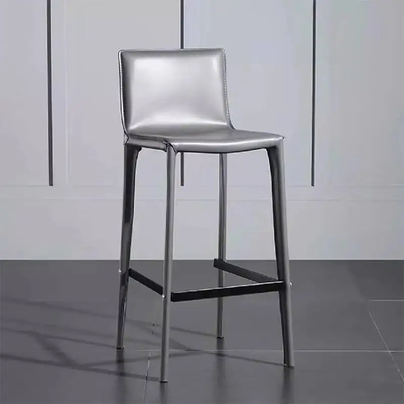 Silla de Bar Alta de Estilo Mid-Century para Juegos, Taburete de Diseño de Lujo para Cocina, Salón, Recepción, Jardín, Muebles Sgabello Cucina