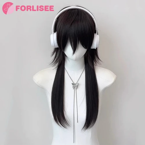 Imagen 2 del producto FORLISEE-Cabeza de muleta de medusa sintética, peluca de cabeza de guerrero de cola de lobo medio atada, fina, alargada, para verano, para hombres y mujeres