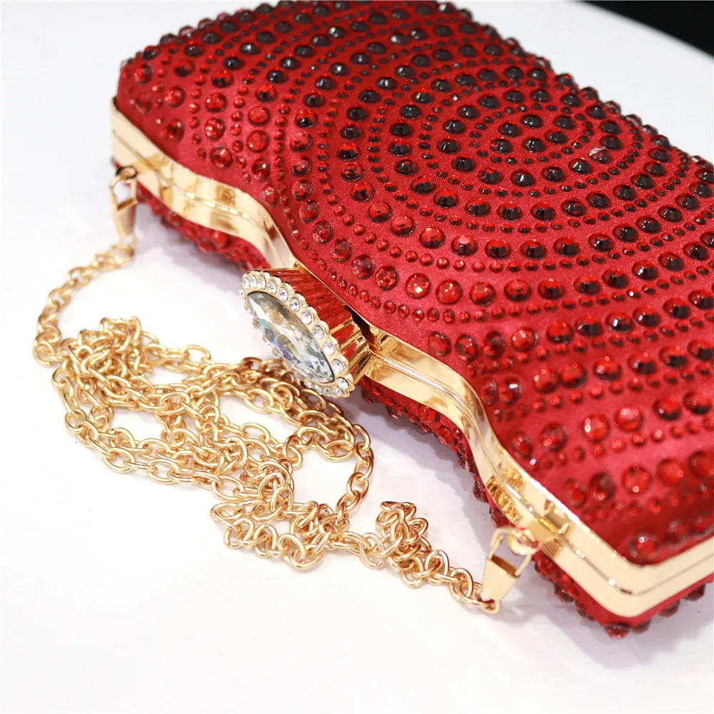 Elegante Damen-Abendtaschen mit Strass, Designer-Kristall-Bankett-Handtasche, luxuriöse Hochzeits-Braut-Clutch, einzigartige Diamant-Clutches – Detail 4