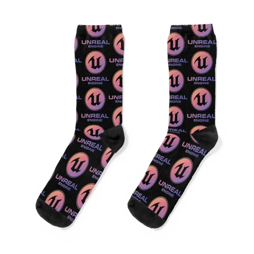 Unreal Engine Gradient Logo Socks Thermal man winter christmass gift men cotton high quality Women Socks Men's