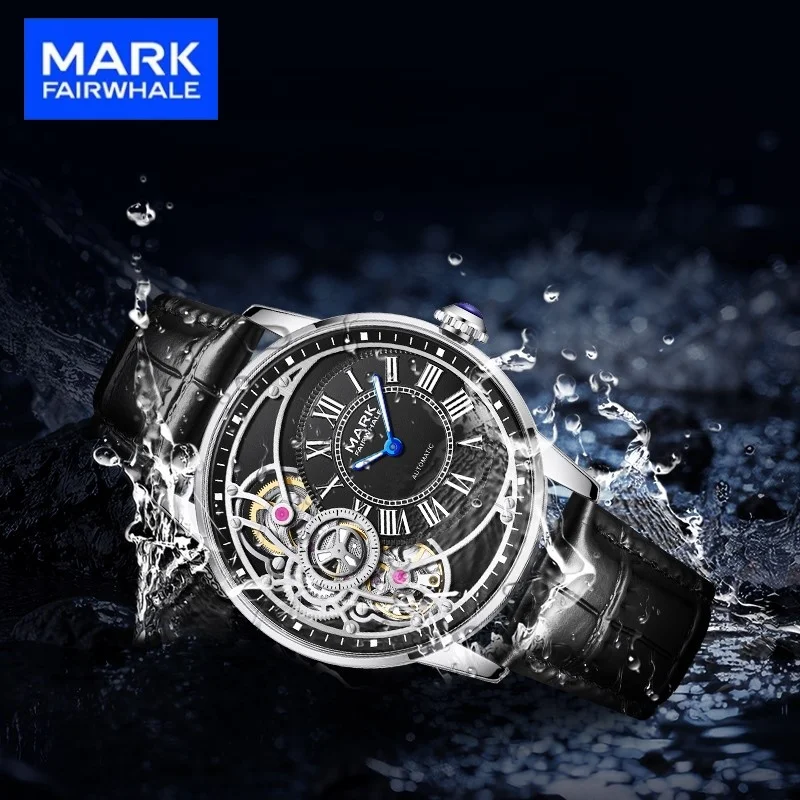 

Mark Fairwhale Fashion Leather Strap Men's Quartz and Automatic Machenical Wristwatch Business Watches for Man Reloj Hombre
