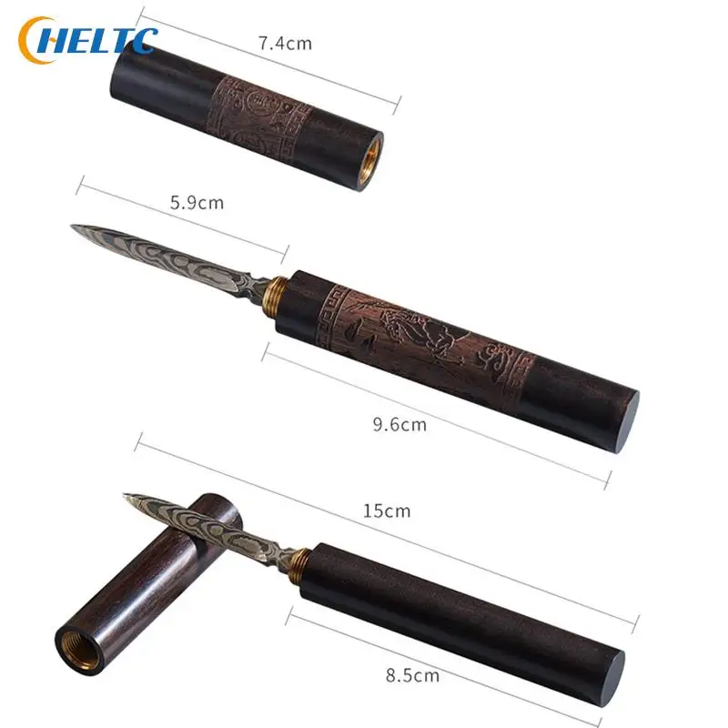 Tea Knife Needle Pick Stainless Ebony Chinese Puer Tea Needle Cutter Damascus Tea Knife Needle Pick With Wooden Handle Teaware