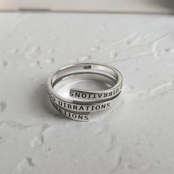 Fashion 925 Sterling Silver Letter Double-Deck Open Rings For Women Party Luxury Quality Jewelry Offers