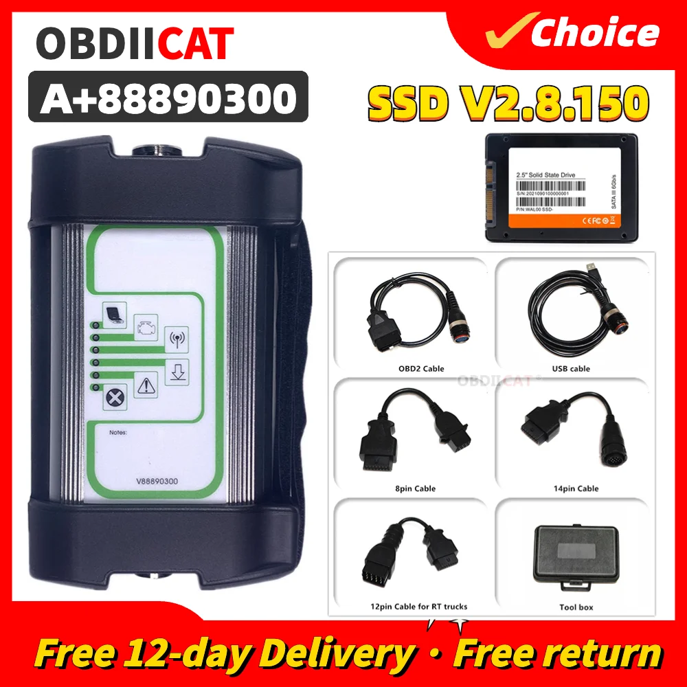 

New V2.8.150 SSD For Vo-lvo 88890300 Vocom Interface Truck Diagnose Vocom 88890300 Excavator diagnostic TOOL