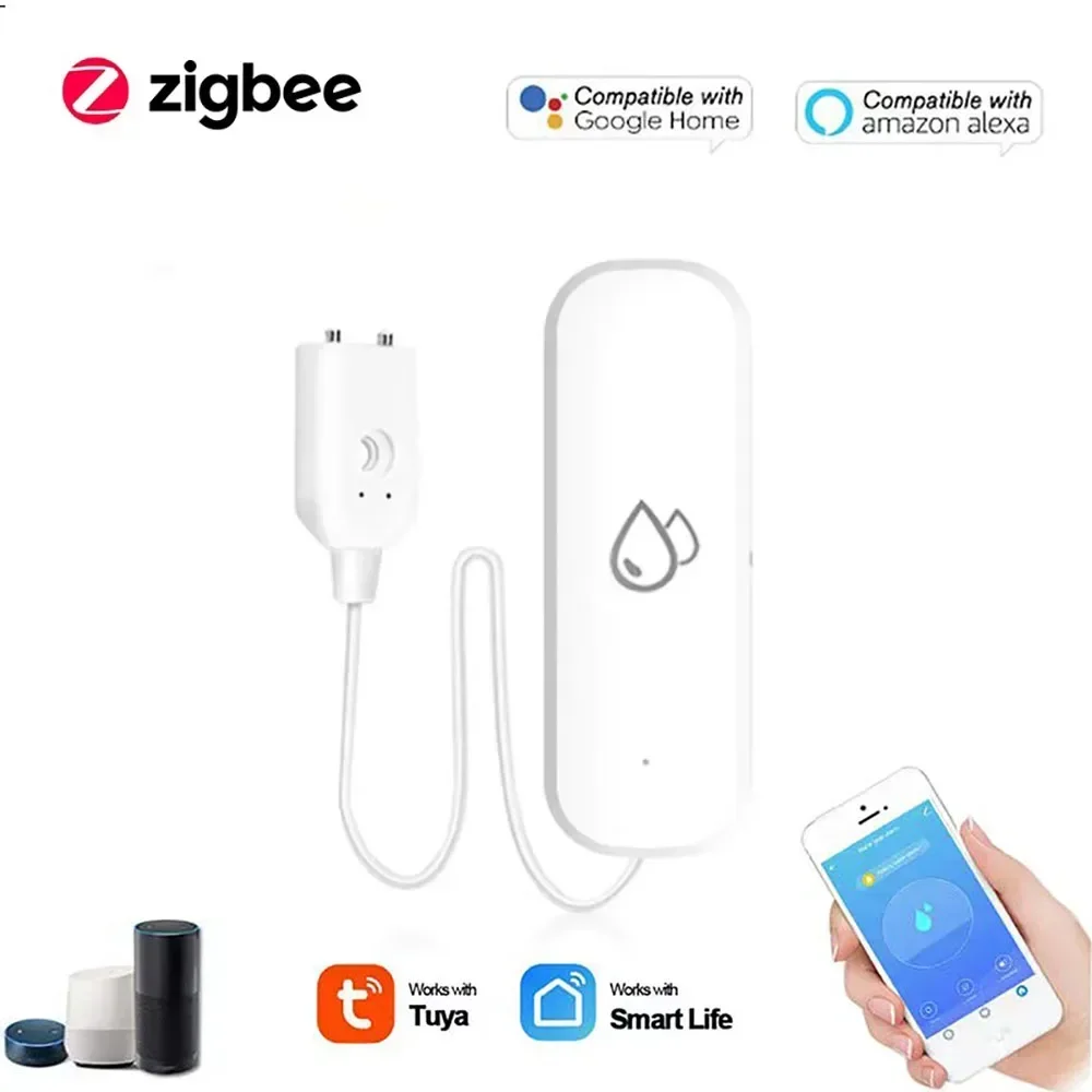 

Tuya Zigbee Water Leakage Sensor Flood Water Leakage Alarm Smart Home Automation Residential Security Protection Smart Life App