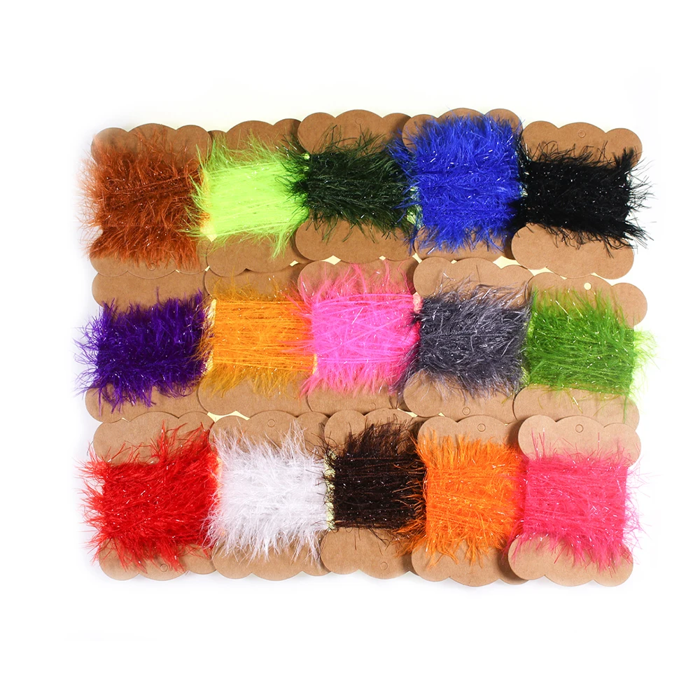 5Meters/Card Fly Fishing Ice Straggle Chenille Salmon Steelhead Sea Trout Flies Lure Tying Material