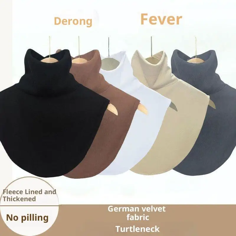 【IIOO】Autumn Winter Women Turtleneck Fake Collar Islamic Hijab Extensions Mock Neck High Blouse Detachable Neck Warmer