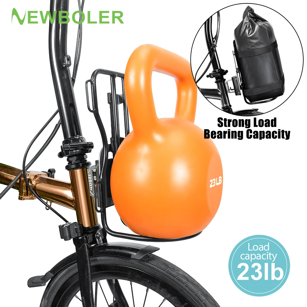 

NEWBOLER Aluminum Alloy Front Rack Bicycle Front Lightweight Shelf Luggage Rack for Brompton Bike Bag Cycling Accessories