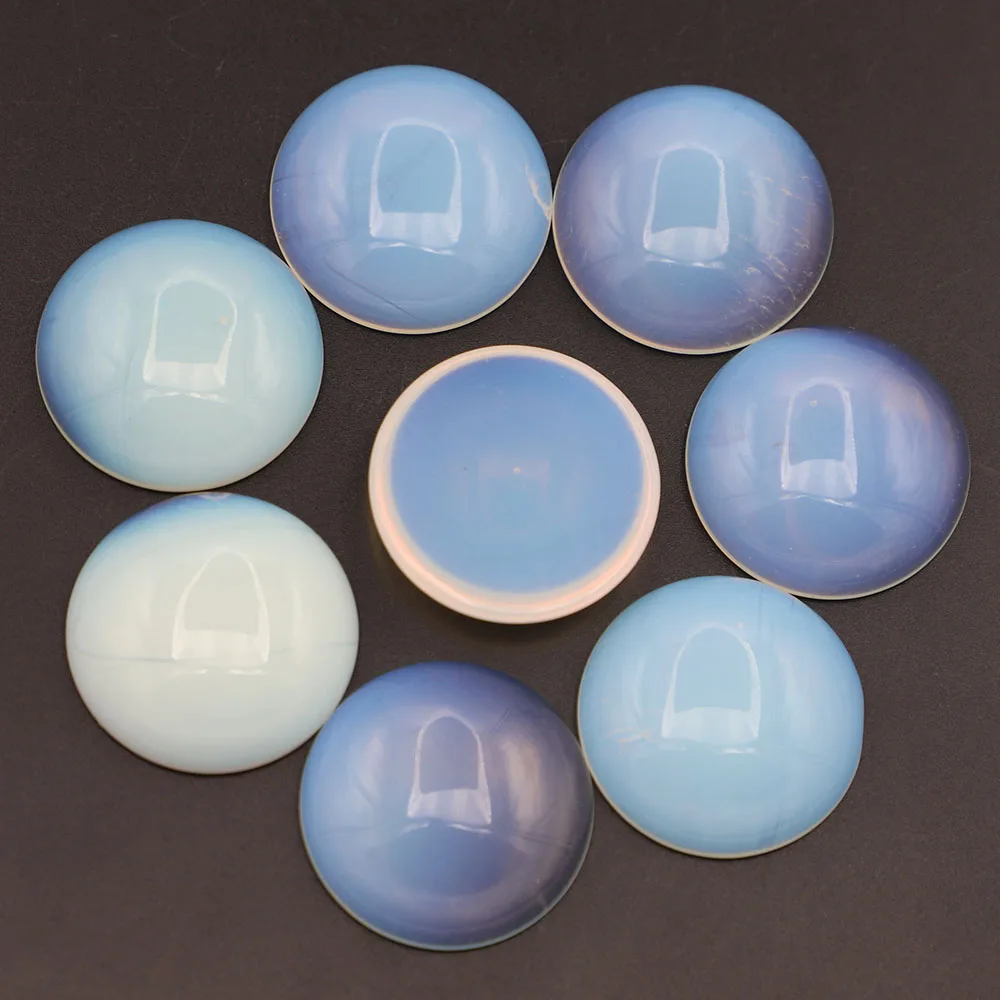 Free Shipping Natural 30mm Opal Semicircular Patch Cabochon Bare Stone Pearl Earrings Necklace Accessories Jewelry Making 8p/Lot