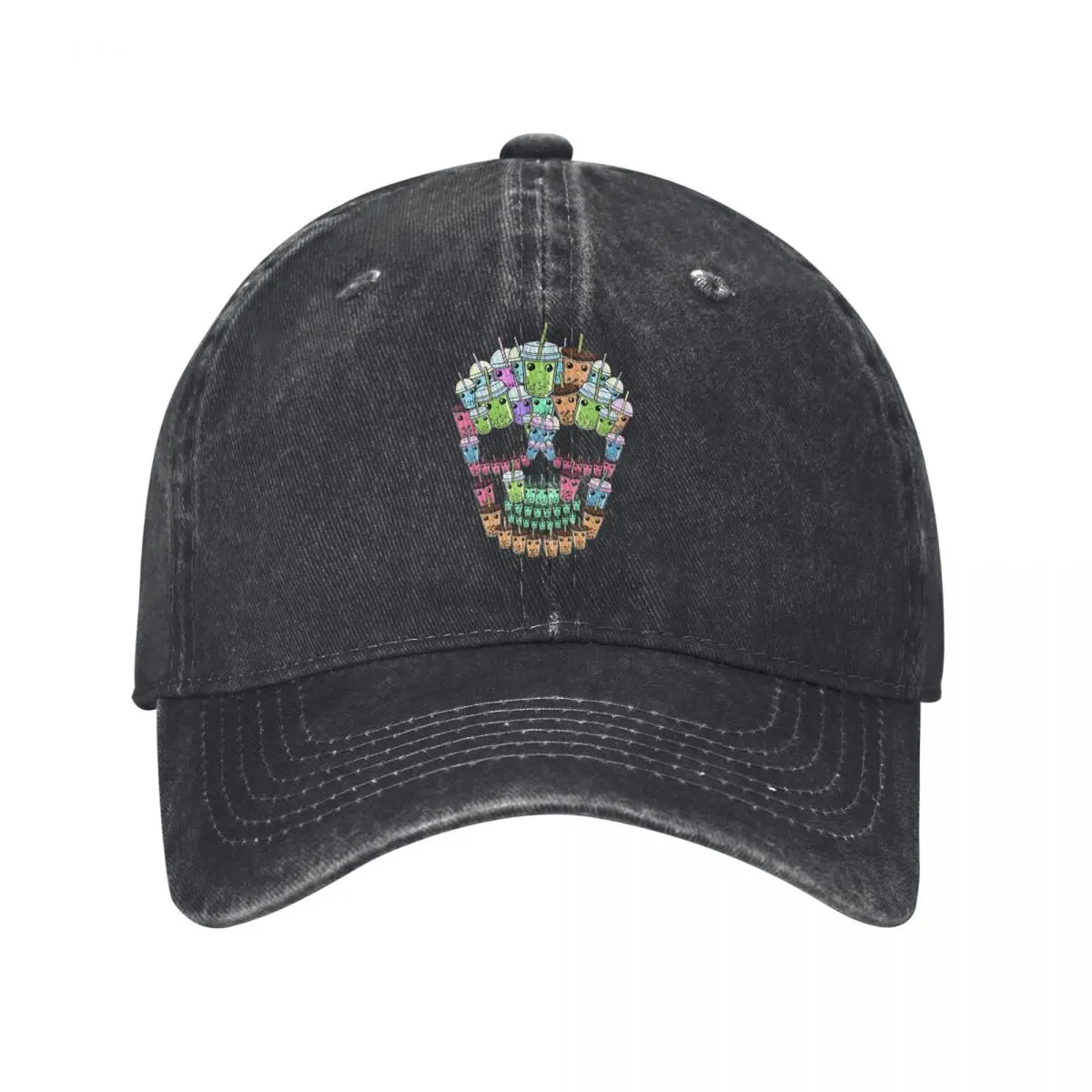 Bubble Tea Skull Men Boba Tea Women Bubble Tea Baseball Caps Peaked Cap hip hop skull Sun Shade Hats for Men official-website