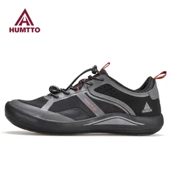 HUMTTO Outdoor hiking shoes men breathable retro casual running shoes anti slip sneakers ankle trekking boots off-road shoes