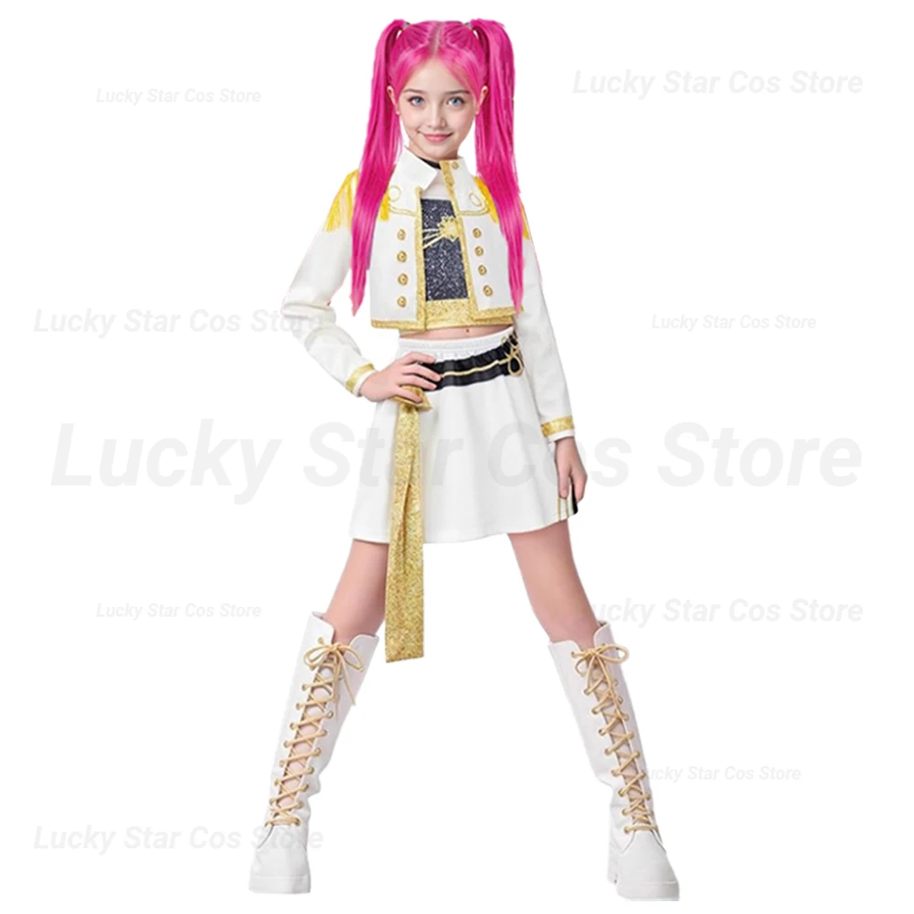 

Hot Rumi Cosplay Costume Suit Zoey Oufits Dresses Mira Clothing Kpop 3D Printed Girls Group Stage Performance Halloween Costumes