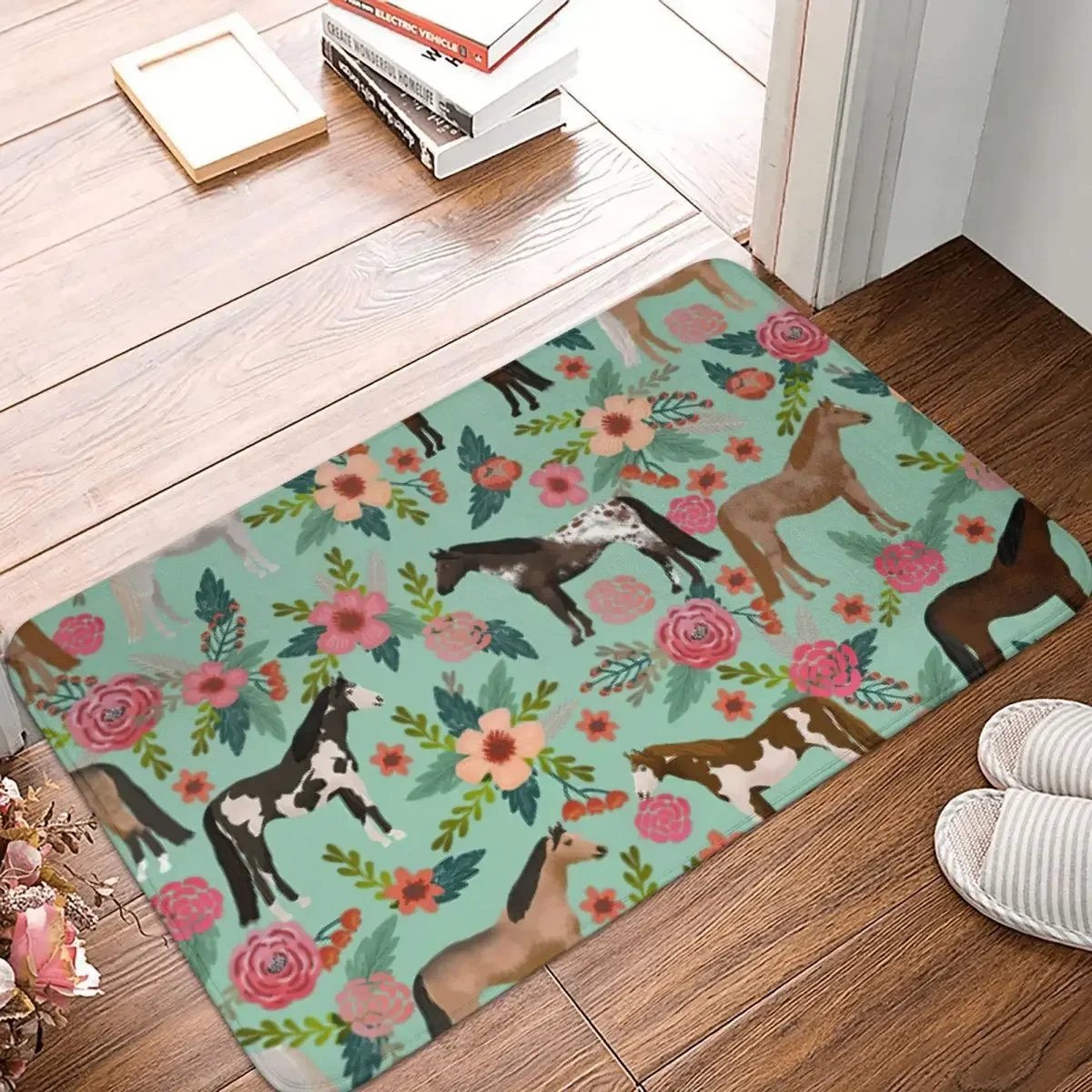 

Bedroom Mat Horse Flower Rug Home Doormat Kitchen Carpet Entrance Door