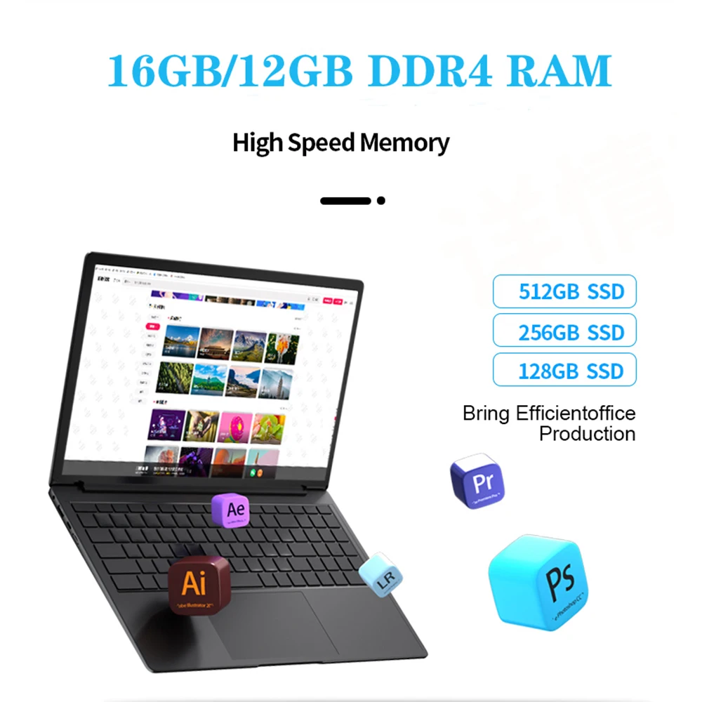 Molosuper 15.6 Inch Sales School Laptop 16Gb/12Gb DDR4 Ram M.2 Ssd N5095 Quad Core Windows 11/Win10 Kantoor Notebook Computer