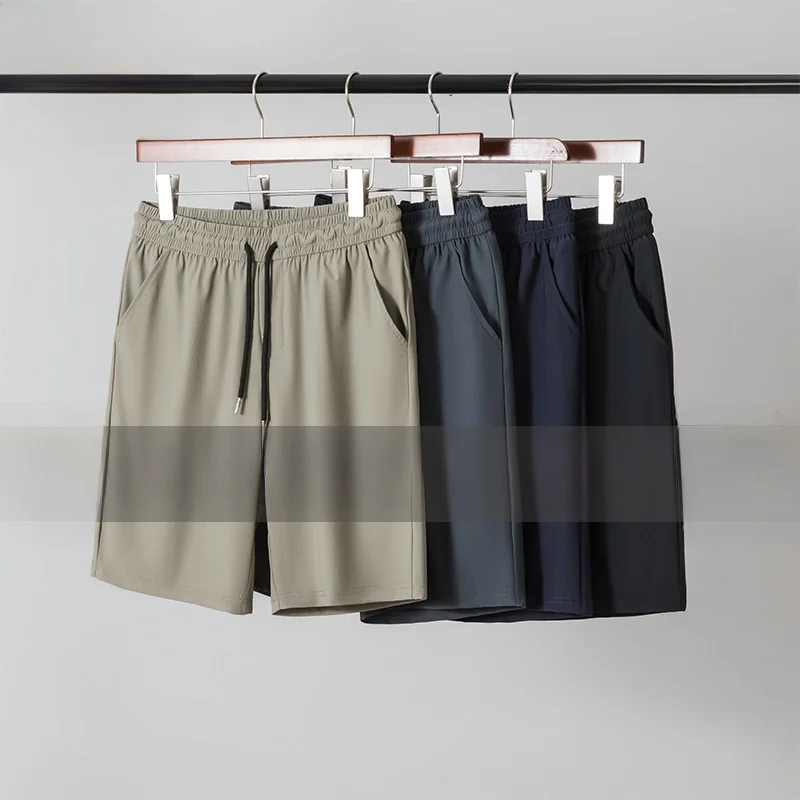

TUCANO Summer New Men's Five-Quarter Casual Pants Ice Silk Thin Fitn Training Sports orts Breathable Straight Leg Pants