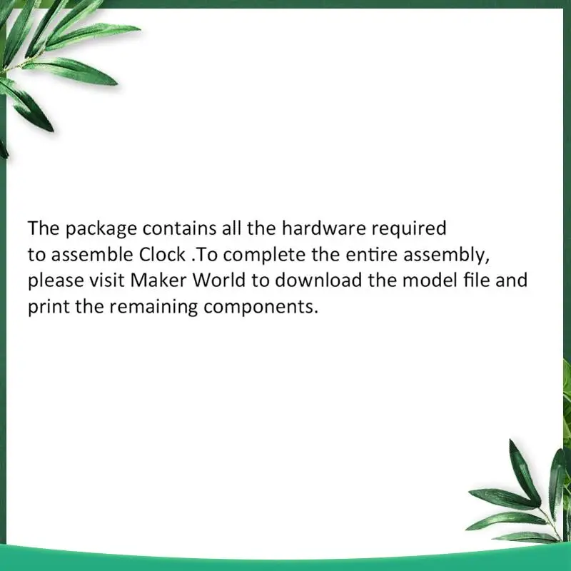 

(NEW) For Bambu Lab 3D Printer DIY Creative Model Clock MH011 Components Kit For 3D Printing DIY Creative Gift