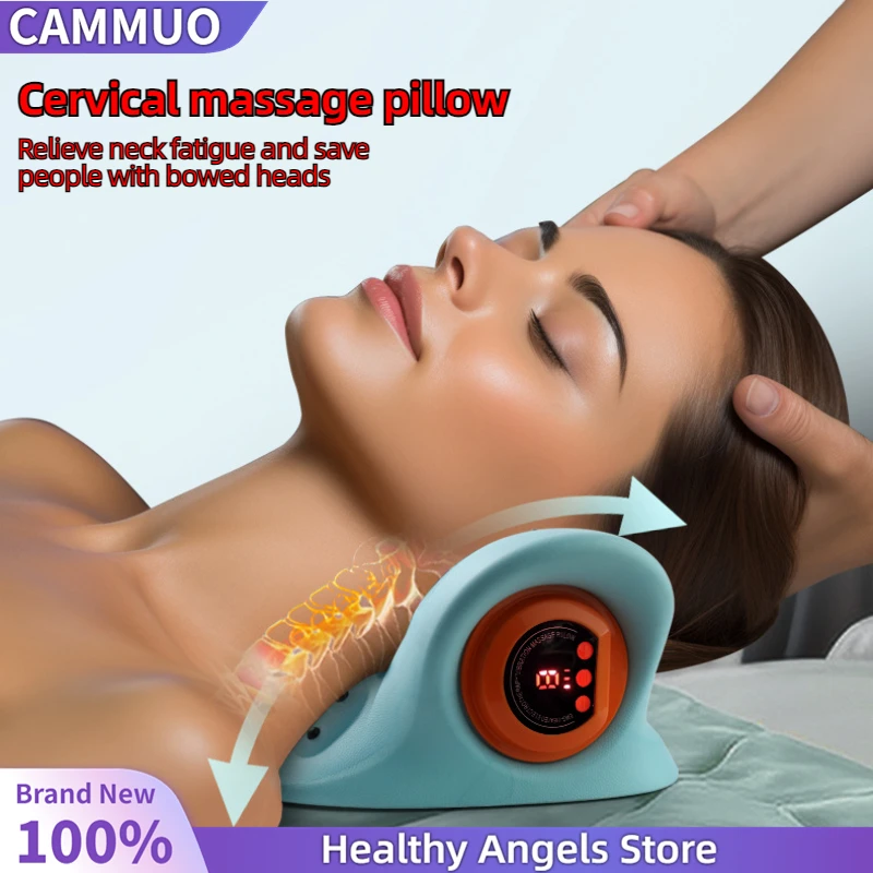 Electric Neck Stretcher Pulse Cervical Traction Relax Heating Cervical Chiropractic Traction Pillow Neck Head Acupoint Massage