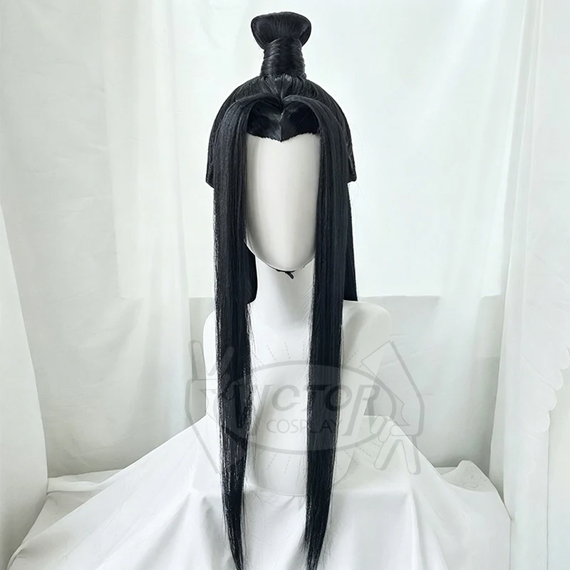 Lan Wangji Cosplay Wig Grandmaster Of Demonic Cultivation MDZS Wei Wuxian Black Long Ponytail Hairstyle Customized wigs Props view 2