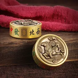 New Mahjong Pattern Brass Fidget Spinner Antistress Hand Spinner Decompression Gyro Relieve Stress Toys for Adult Gifts