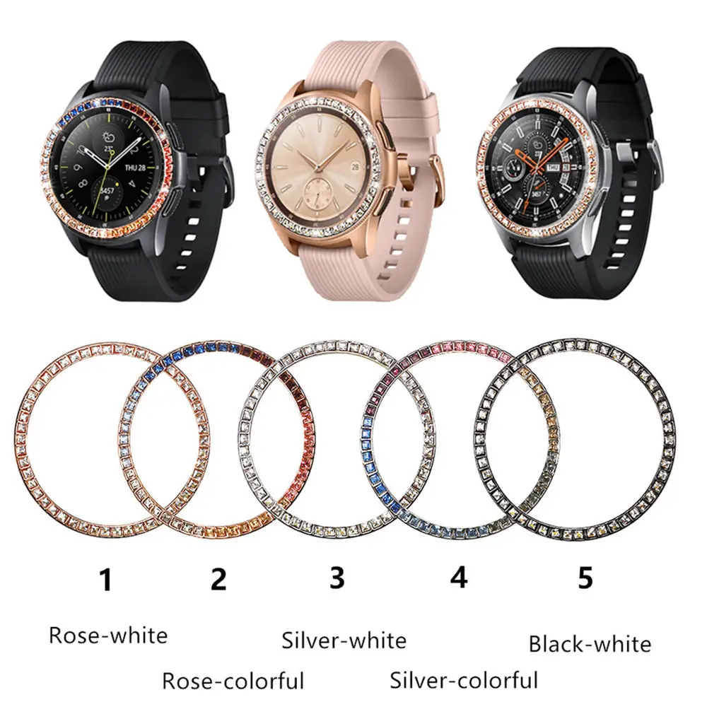 Diamond bezel ring For Samsung Galaxy Watch 4 42mm protector Case cover Sport fashion Adhesive Metal bumper Accessories