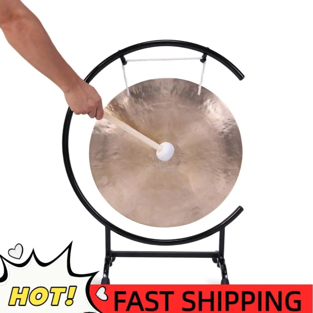 

18-дюймовый китайский медный гонг с подставкой и молотком, латунный гонг для фэн-шуй, для домашнего декора, подарок на новоселье