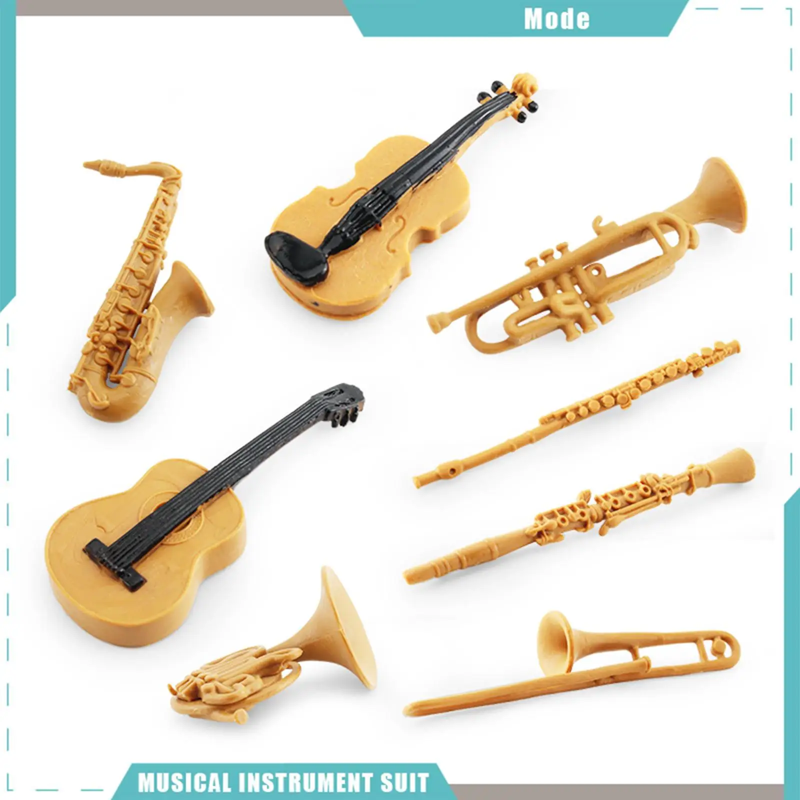 8x Dollhouse Musical Tool Models Miniature Dollhouse Decoration Miniature Guitar