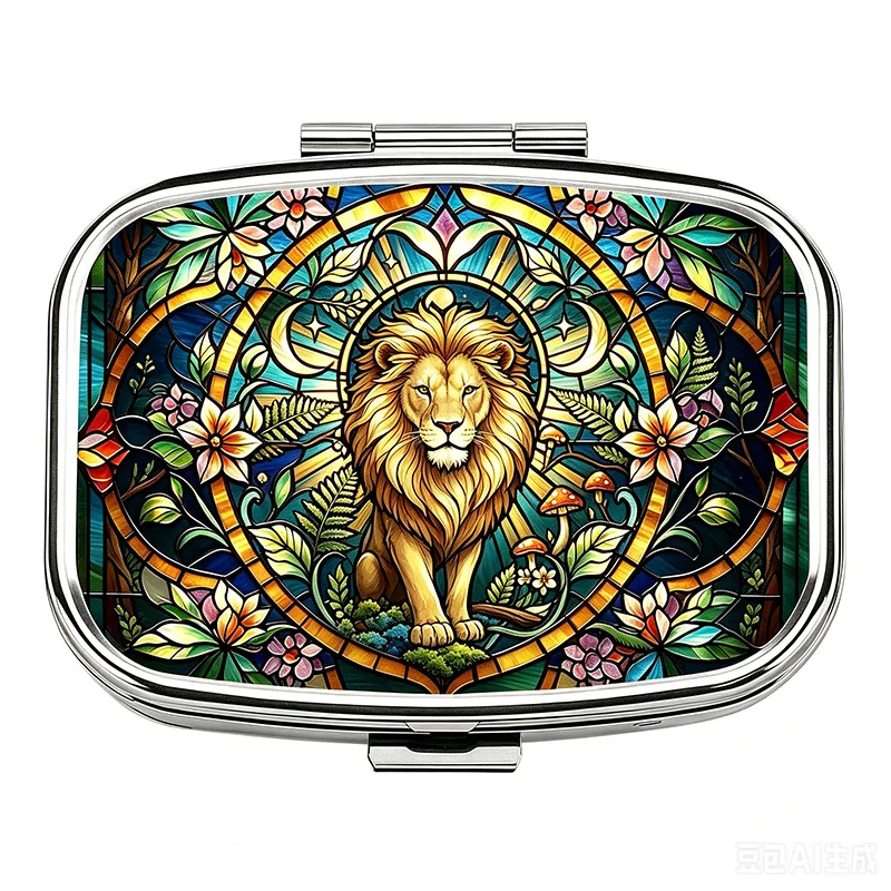 Simple and Portable Metal Pill Box with Two Independent Compartments, Travel Medicine Organizer, Multifunctional Jewelry Storage Small Gift Box