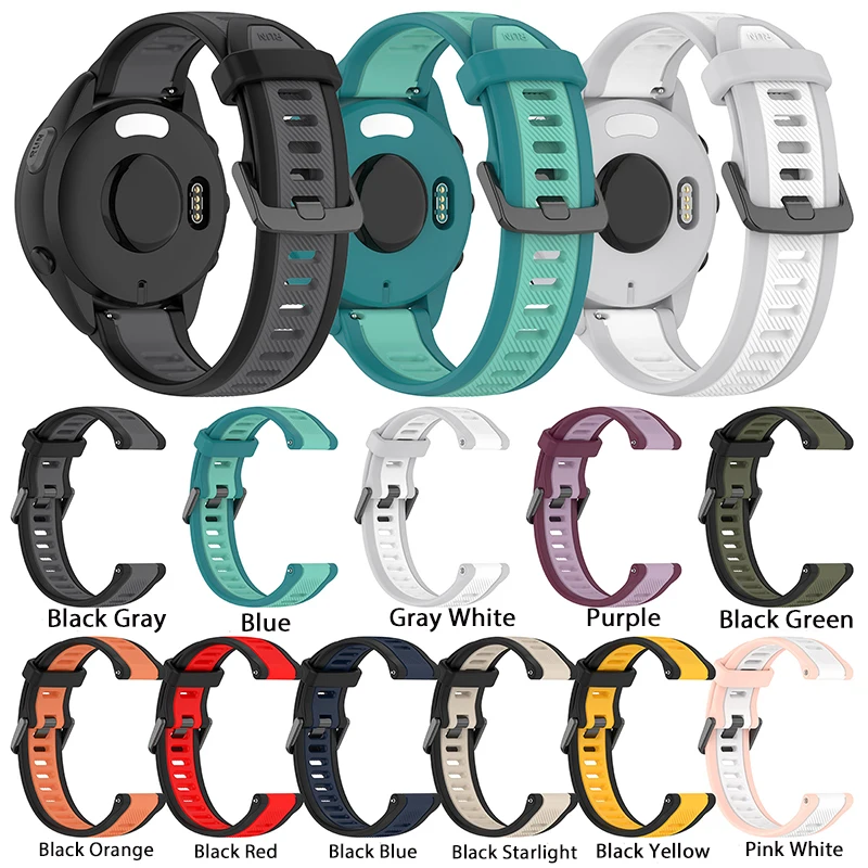 Bracelet original en silicone pour Garmin Forerunner 165, bracelet de musique en cours d'exécution, 20mm, 18mm