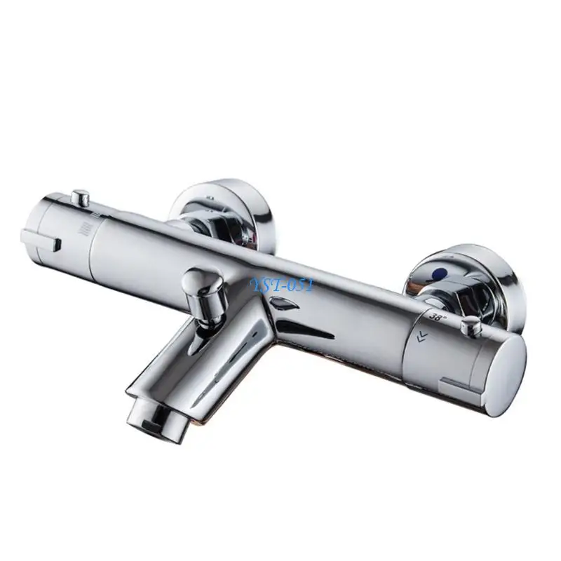 

E15A Thermostatic Bath Shower Mixer 2 Handle Thermostatic Shower Valves Showering Faucet Temperature Control Valves Easy Use