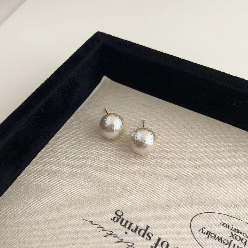 DIY accessories Blogger same plant cotton pearl stud earrings women's French retro flower earrings niche light luxury versatile