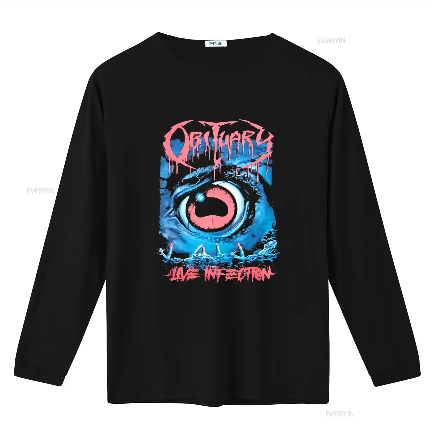 Obituary Live Infection T Shirt Eye Catching Design for Metal Fans vintage Washed homme Comfortable Soft Stylish Unisex