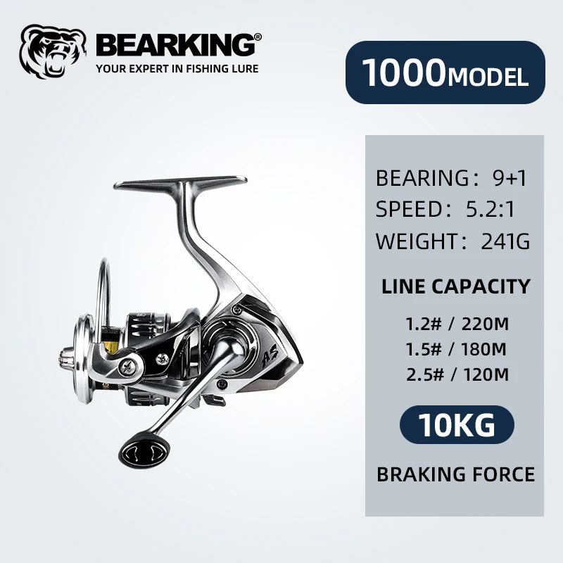 BEARKING gloednieuwe collectie Zoutwatervisserij-reel Spinning 1000-6000 9 + 1BB 5.2: 1 Max Drag 10-20 KG Waterdichte Rollen