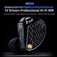 KZ AM16 auriculares intrauditivos con cable 16ba armadura equilibrada monitor de alta fidelidad auriculares con cancelación de ruido de graves auriculares deportivos