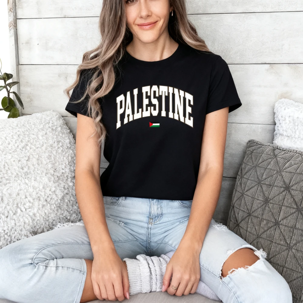 Palestine Flag Crewneck Tshirt Palestine Shirt Watermelon Symbol T-Shirt Cute Palestine Creative Tee Men Women Casual Streetwear