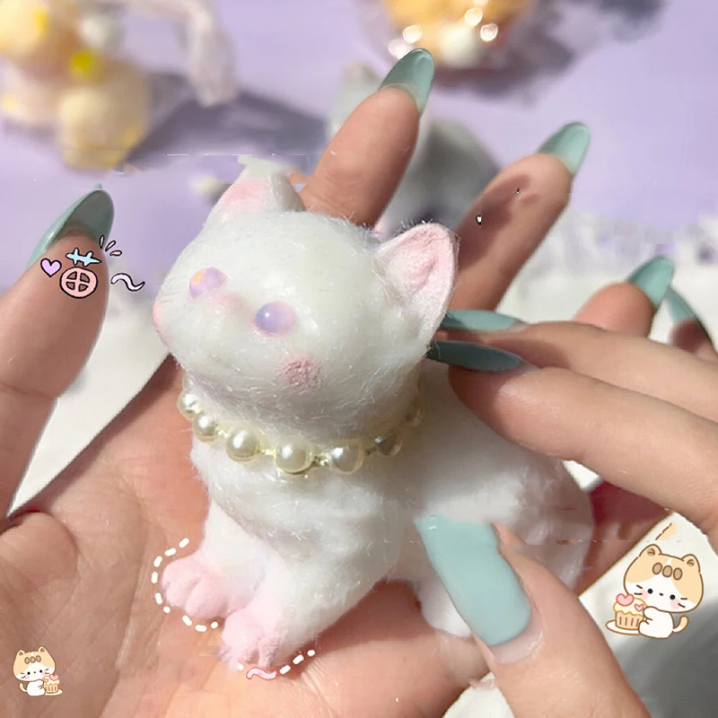 Squishy Kawaii 고양이 스퀴즈 핀칭 손가락 끝 장난감, DIY 소녀 생일 선물, 오렌지 고양이, 블루 고양이, 어린이 피젯 장난감, 스트레스 해소 장난감