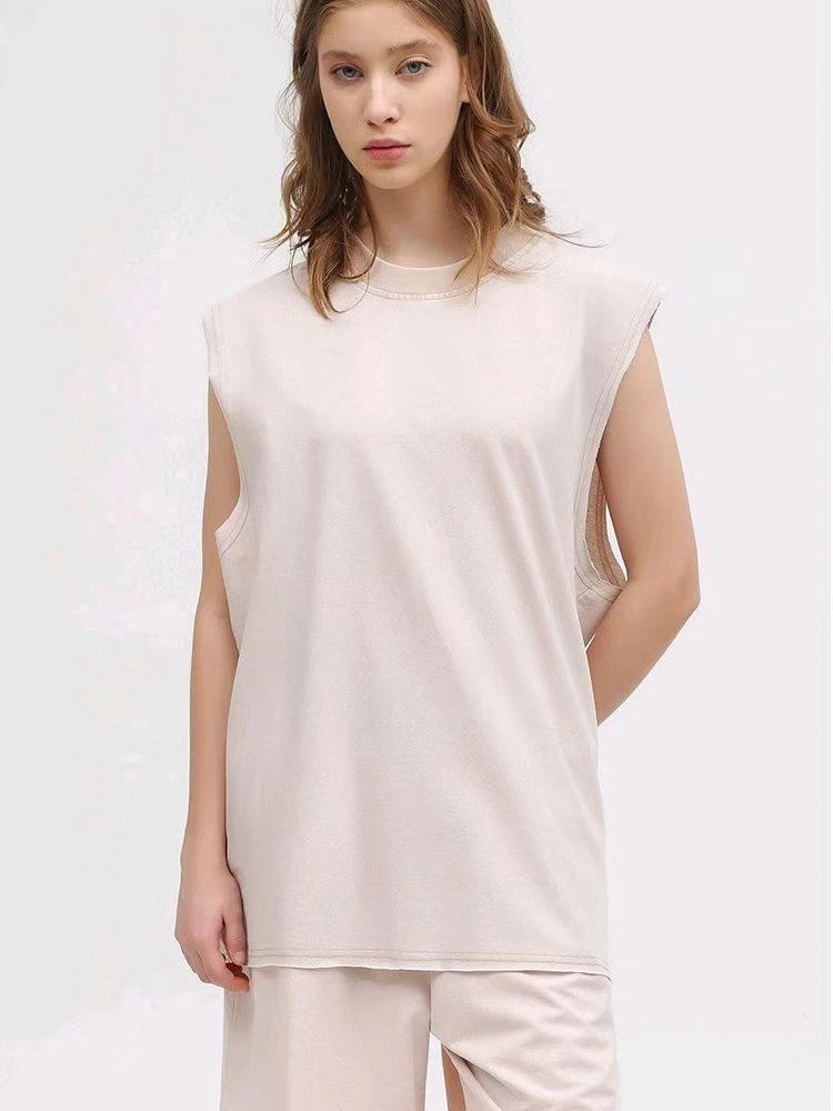 Summer New Men's Washed Cotton Tank Tops Muscle Gym Sleeveless Both Men and Women Can Wear Workout T Shirts 2026 New