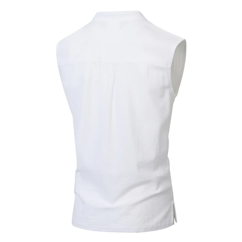 2026 New Summer Men's Tank Tops Solid Beach Vests Male Stand Collar Jogging Fitness Sleeveless Tees Tops Men Fashion Casual Vest