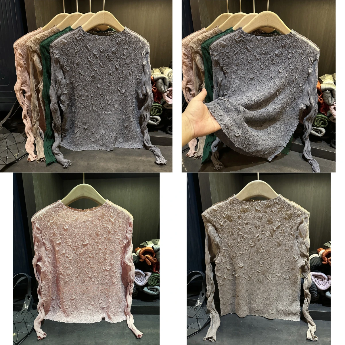 

Miyake Fold 2025 Spring and Autumn New Fashionable Versatile Chaotic Fold Fashionable Casual Korean Top Women's Wear Pleated